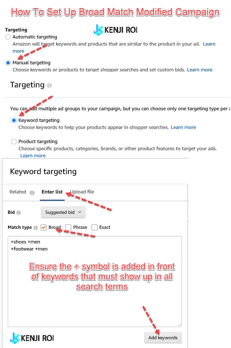 Broad Match Modifiers Amazon